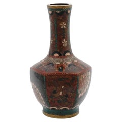 Antique Japanese Cloisonne Enamel Goldstone Vase