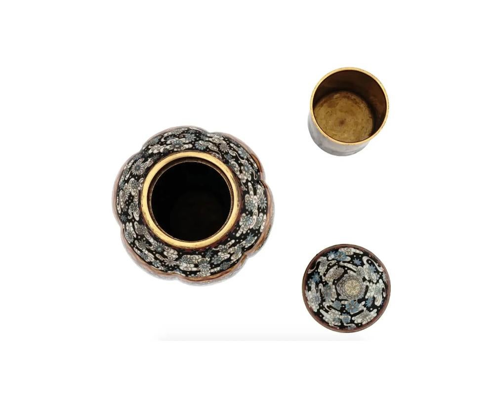 XX secolo Antico vaso Koro con coperchio in smalto cloisonne giapponese in vendita
