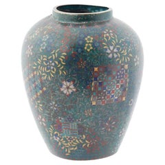 Vase japonais ancien en émail cloisonné