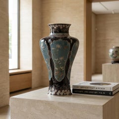 Vaso antico giapponese in smalto cloisonné, nello stile di Ota Tameshiro