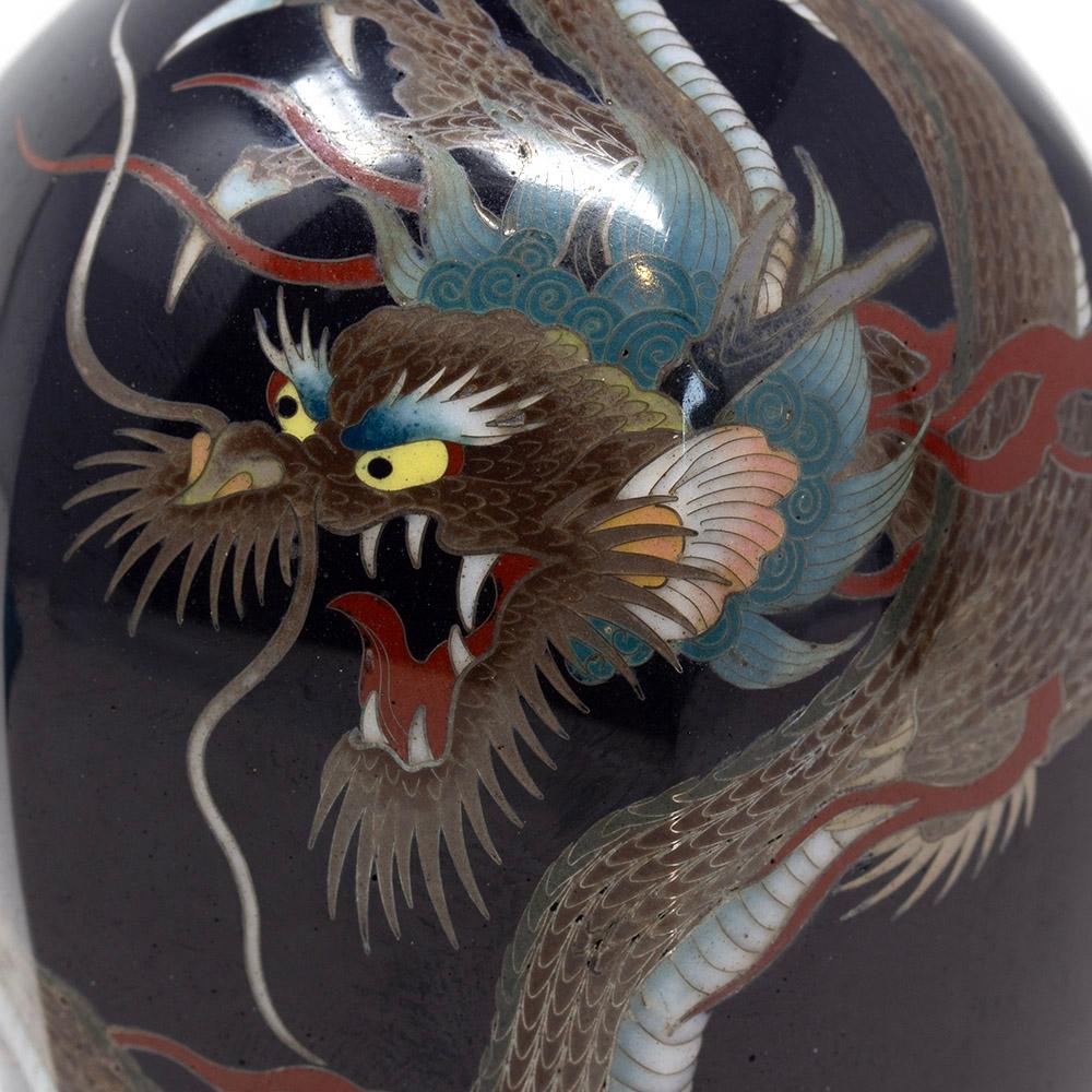 Antique Japanese Cloisonne Enamel Vase Pair Hayashi School For Sale 7