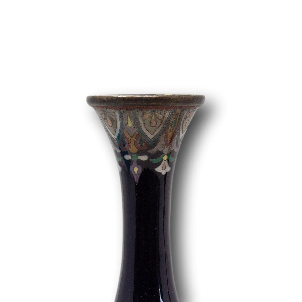 Antique Japanese Cloisonne Enamel Vase Pair Hayashi School For Sale 9