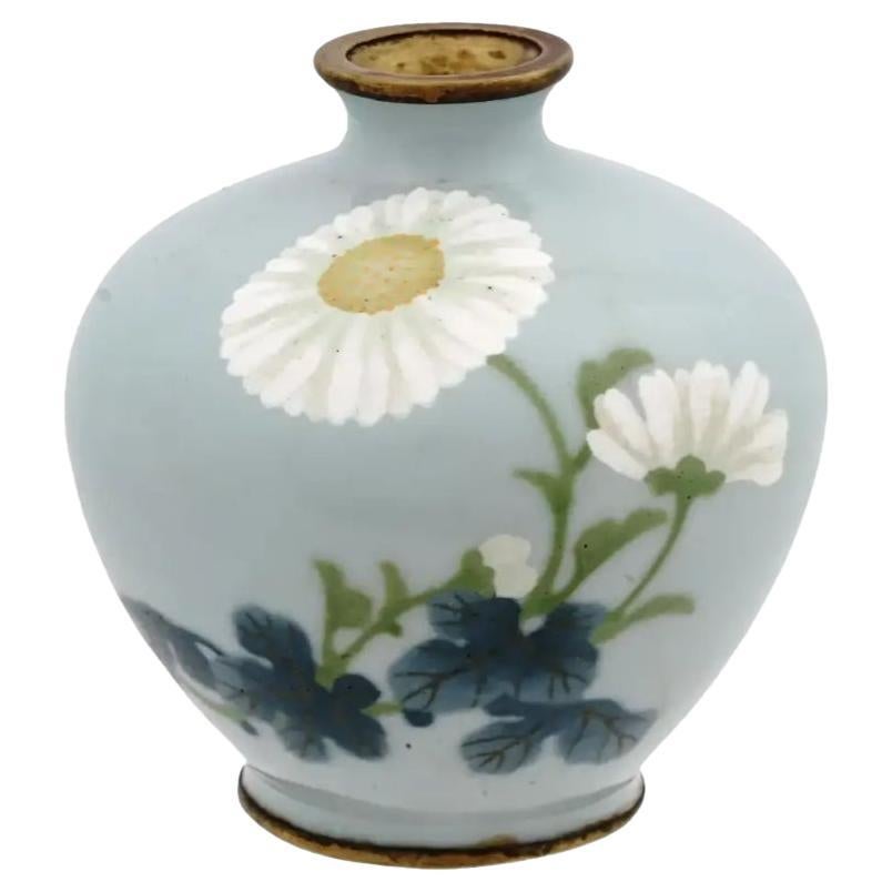 Antique Japanese Cloisonne Enamel Wireless Vase For Sale