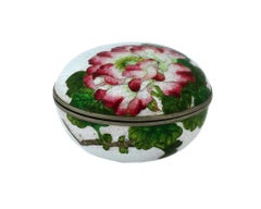 Antique Japanese Cloisonne Ginbari Enamel Kogo Incense Box