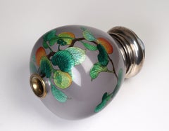Antique Japanese Cloisonne Ginbari Vase on Silver Stand