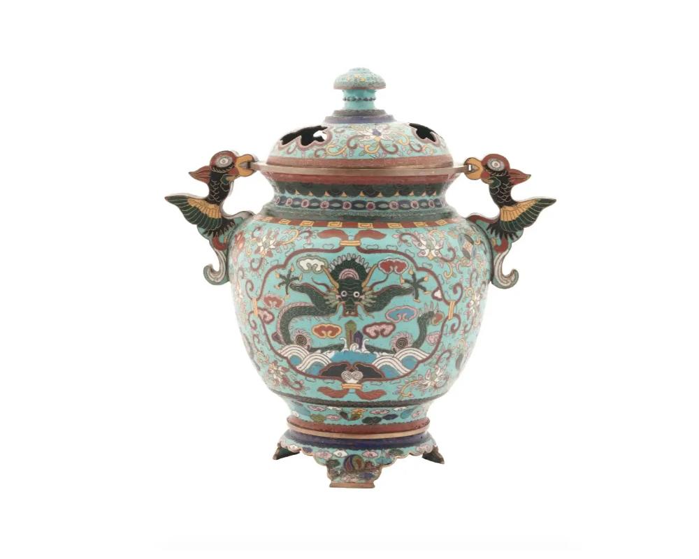 Antique Japanese Cloisonne Incense Burner, 19th Century In Good Condition In New York, NY