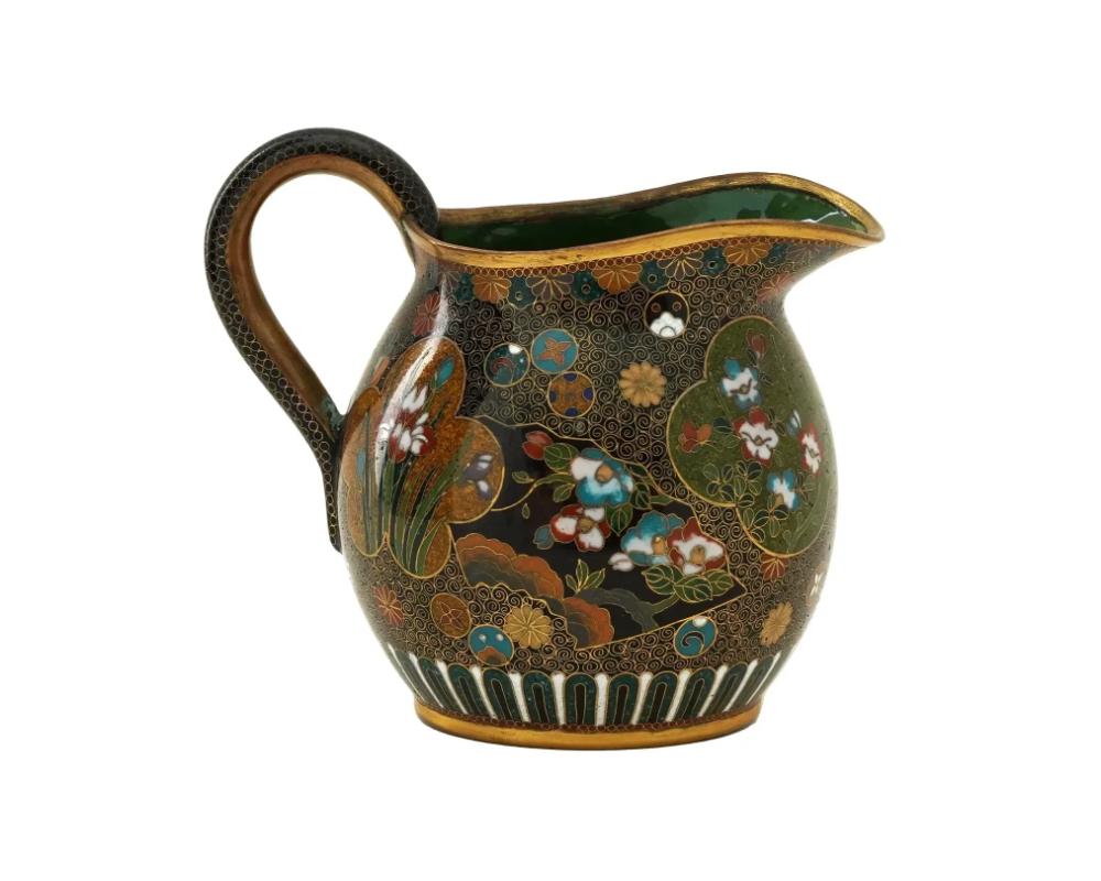 Antique Japanese Cloisonne Kyoto School Jug In Good Condition For Sale In New York, NY