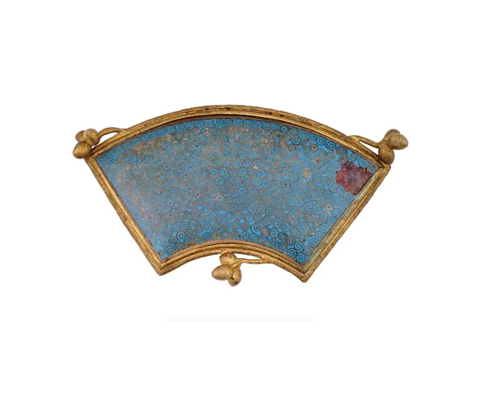 19th Century Antique Japanese Cloisonné Meiji Tray in Ormolu Mounting by Alphonse Giroux For Sale