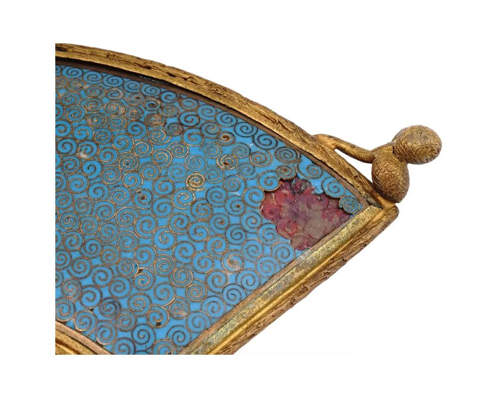 Antique Japanese Cloisonné Meiji Tray in Ormolu Mounting by Alphonse Giroux For Sale 1