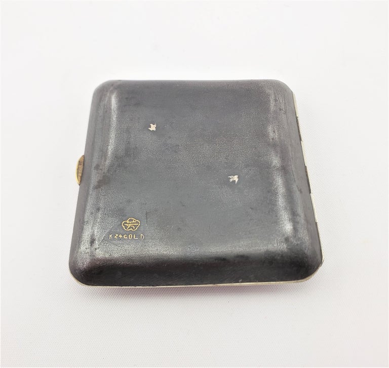 Antique Japanese Damascene Komai Styled Yellow Gold Decorated Cigarette