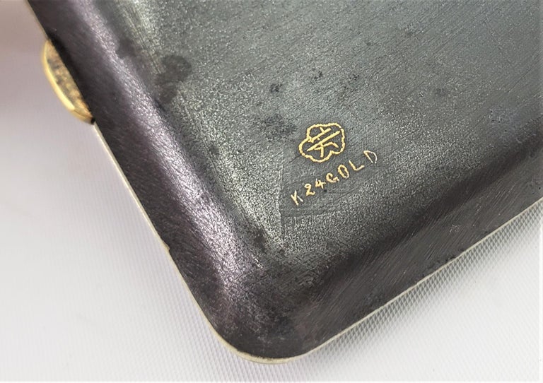 Antique Japanese Damascene Komai Styled Yellow Gold Decorated Cigarette