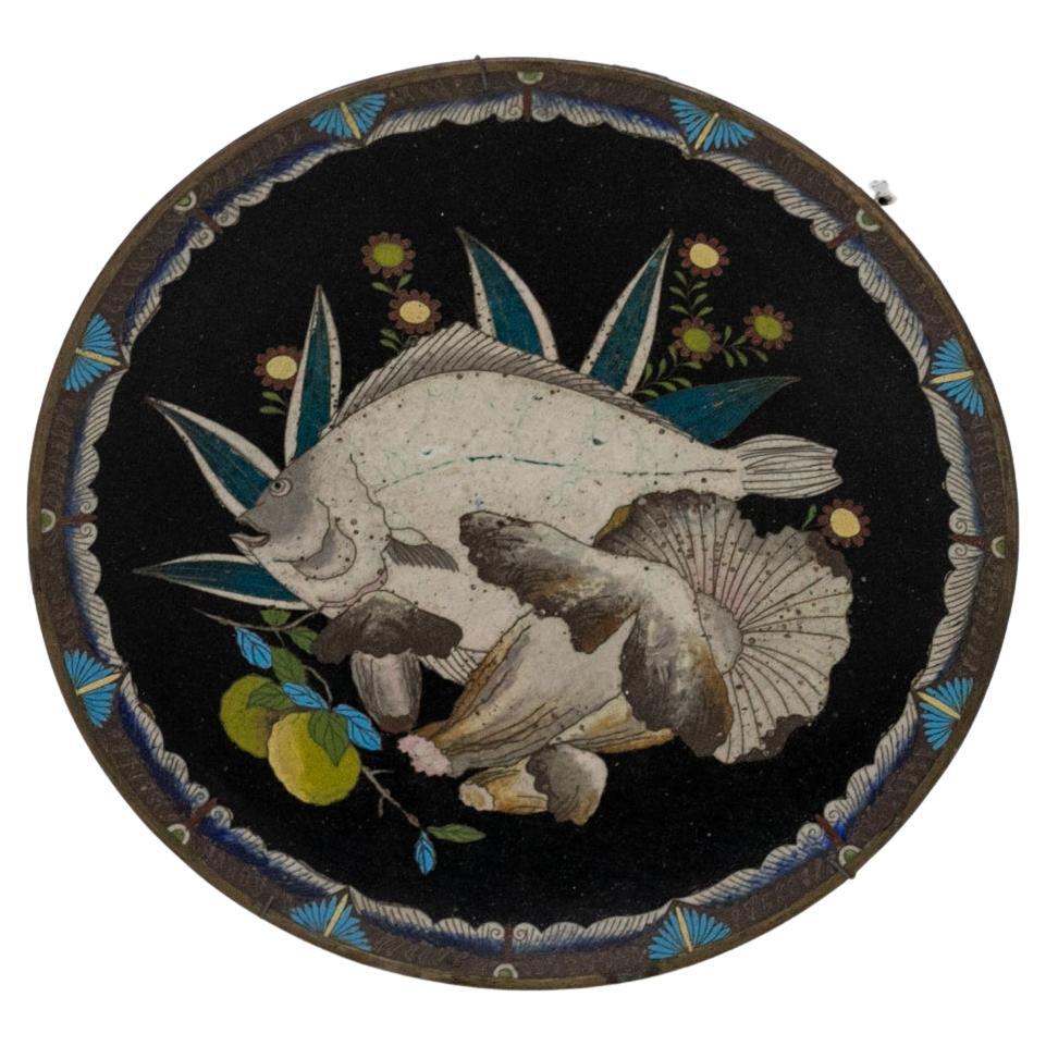 Blue Gilt Bronze Cloisonné Dish For Sale at 1stDibs
