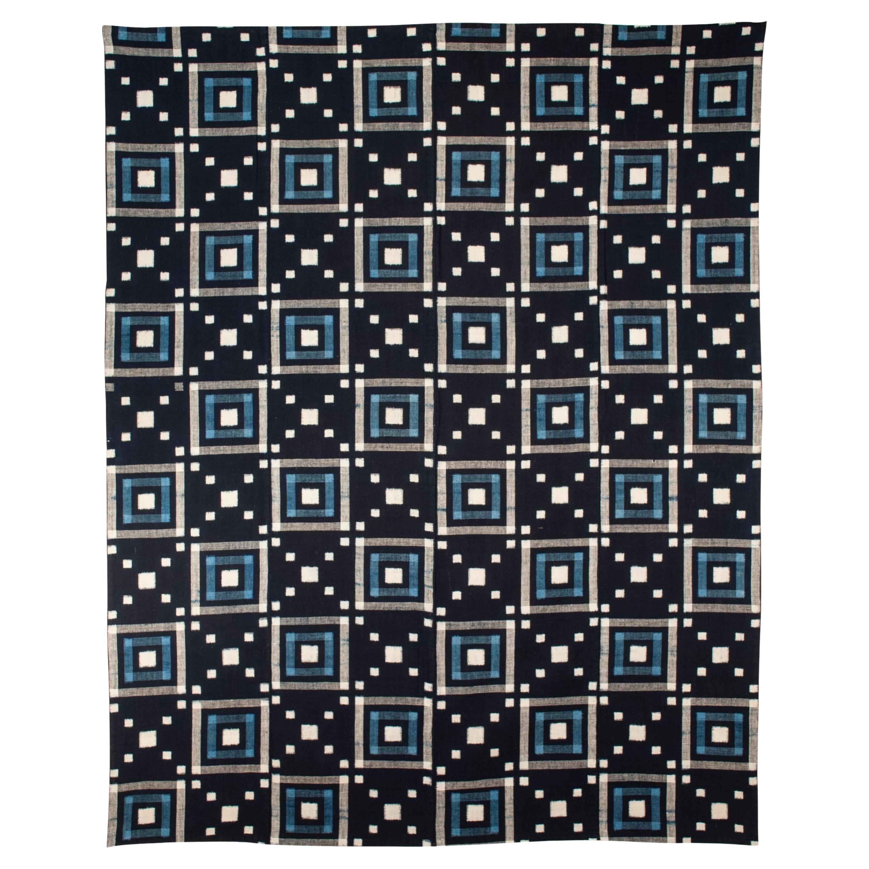 Funda de futón japonesa antigua de doble ikat