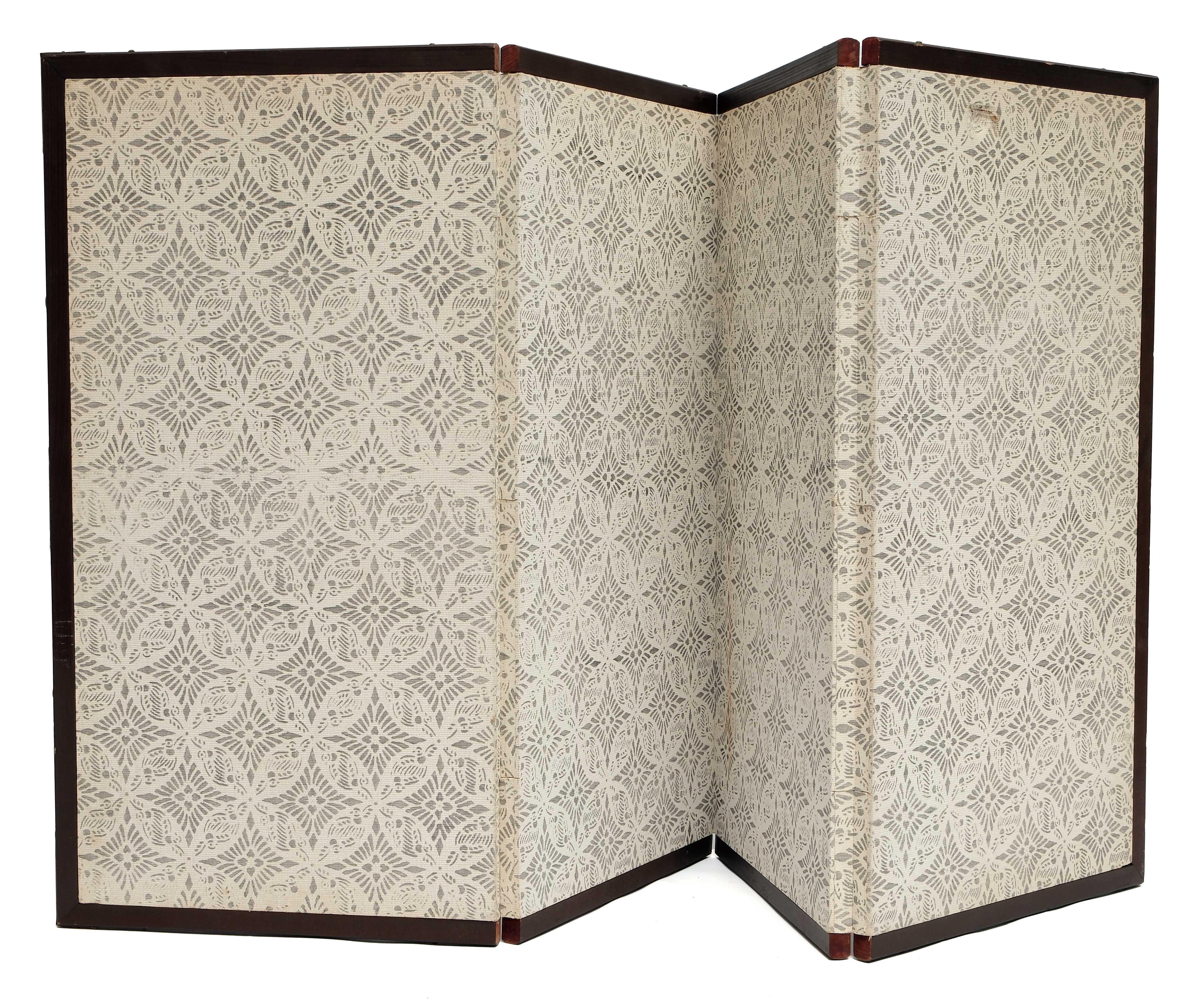 Meiji Antique Japanese Double Sided Folding Chamber Screen  19/20th C Japan Cranes For Sale