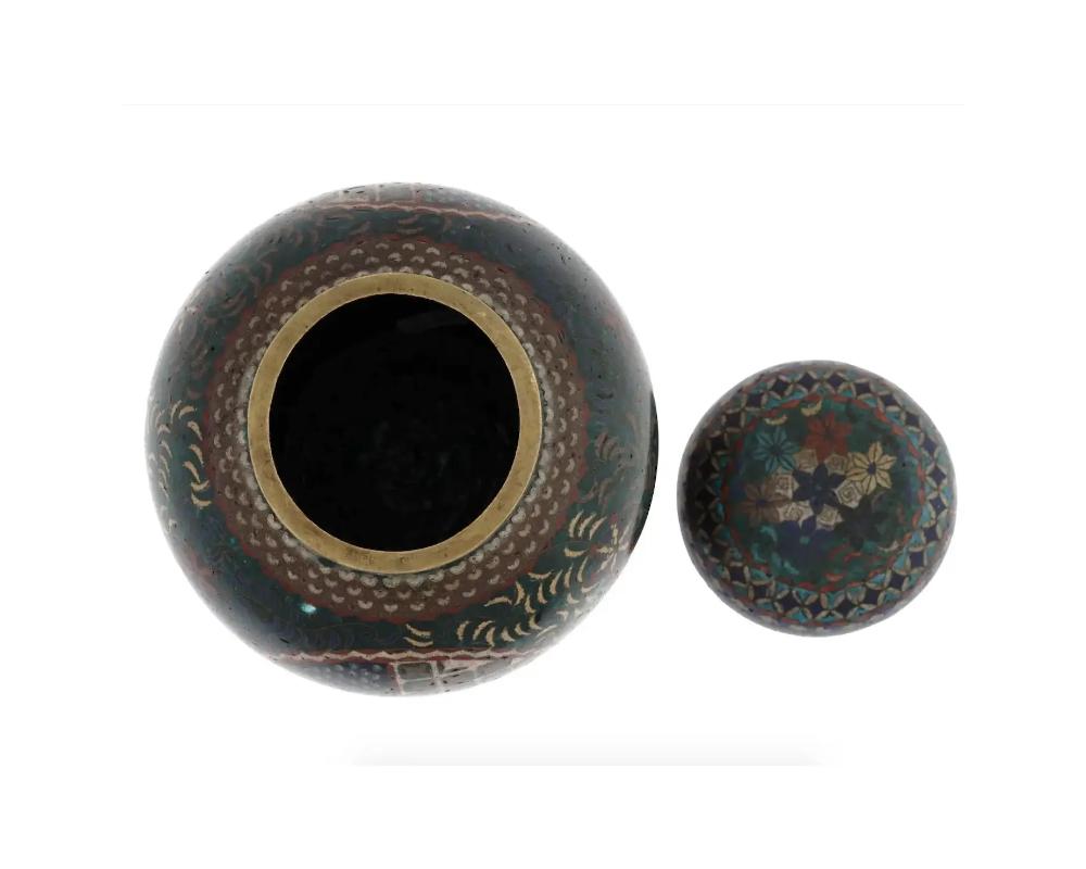 18th Century and Earlier Antique Japanese Edo Period Cloisonne Enamel Jar For Sale