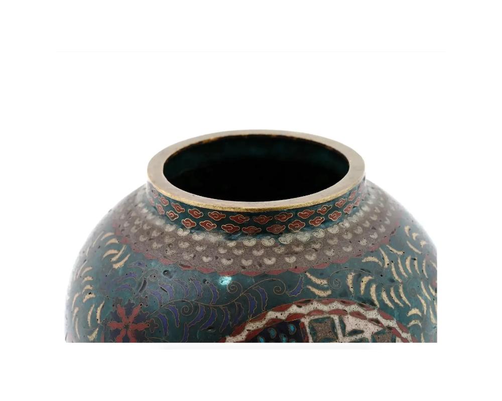 Antique Japanese Edo Period Cloisonne Enamel Jar For Sale 2