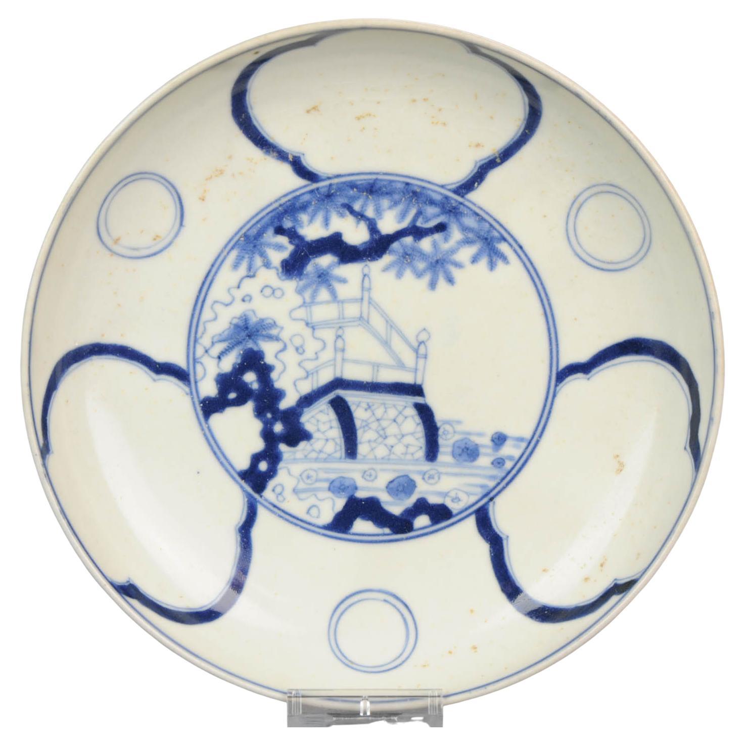 Antique Japanese Edo Plate Period Japan, 1760-1790 18th Century For Sale