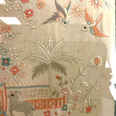 Antique Japanese Embroided Silk Panels- Opposites