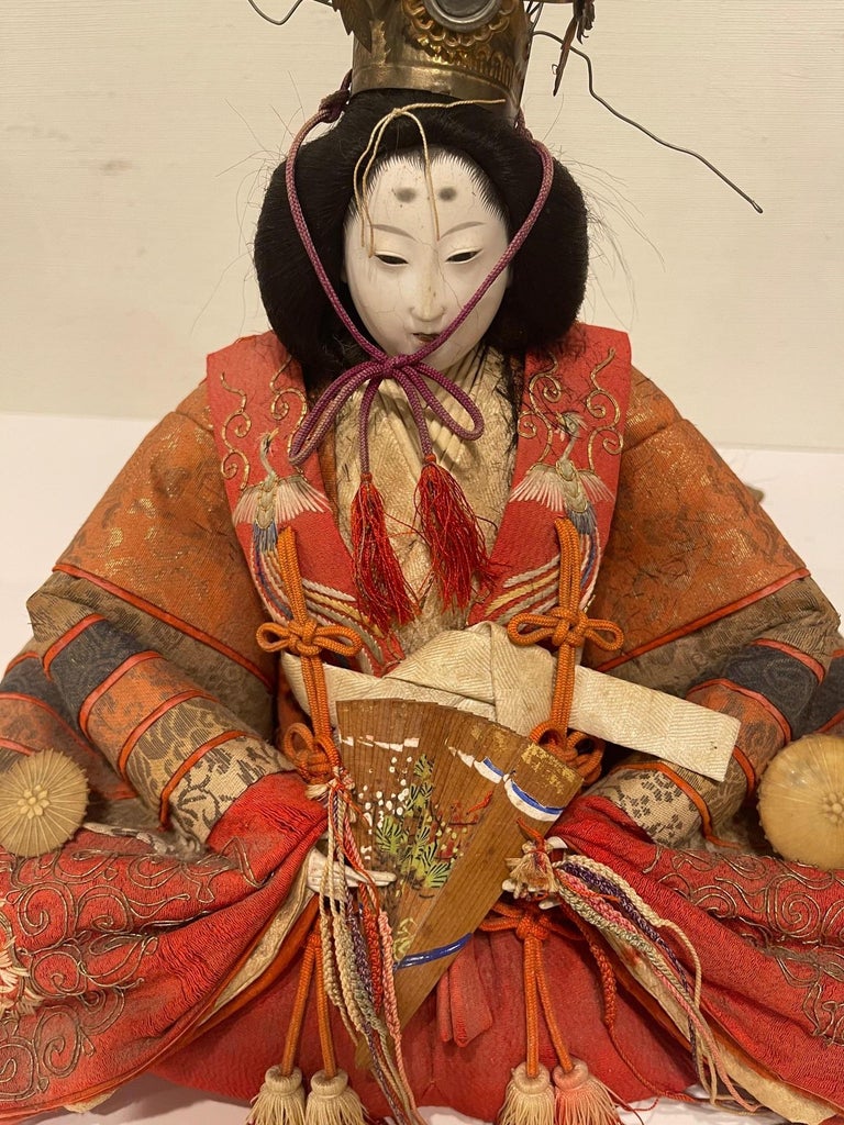 Antique Japanese Emperor and Empress Figures, Meji Period, Late 19th