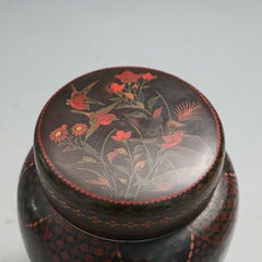 Antique Japanese Enameled Porcelain Ginger Jar, Circa 1920