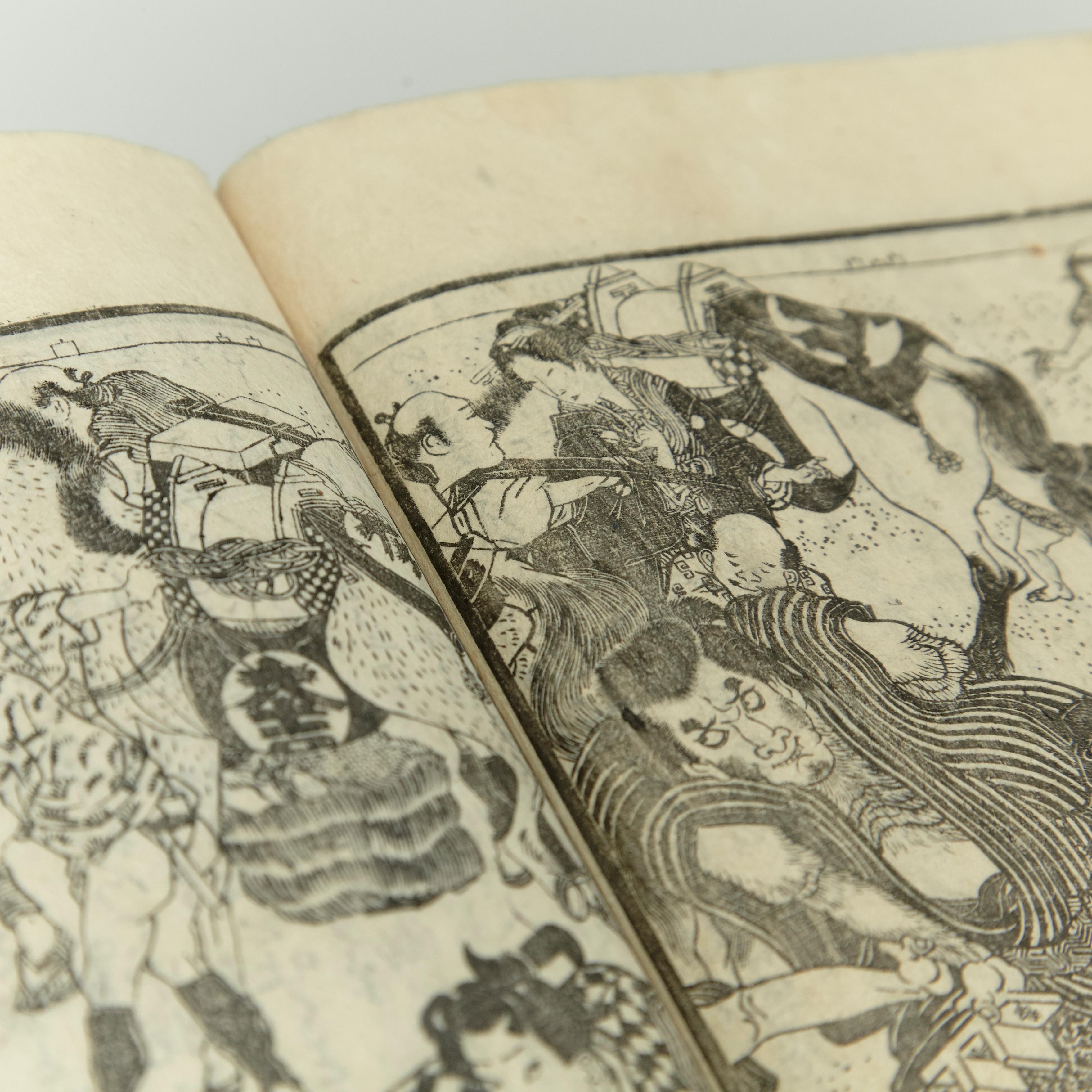 Antique Japanese Epic Novel Book Edo Period, circa 1820 11