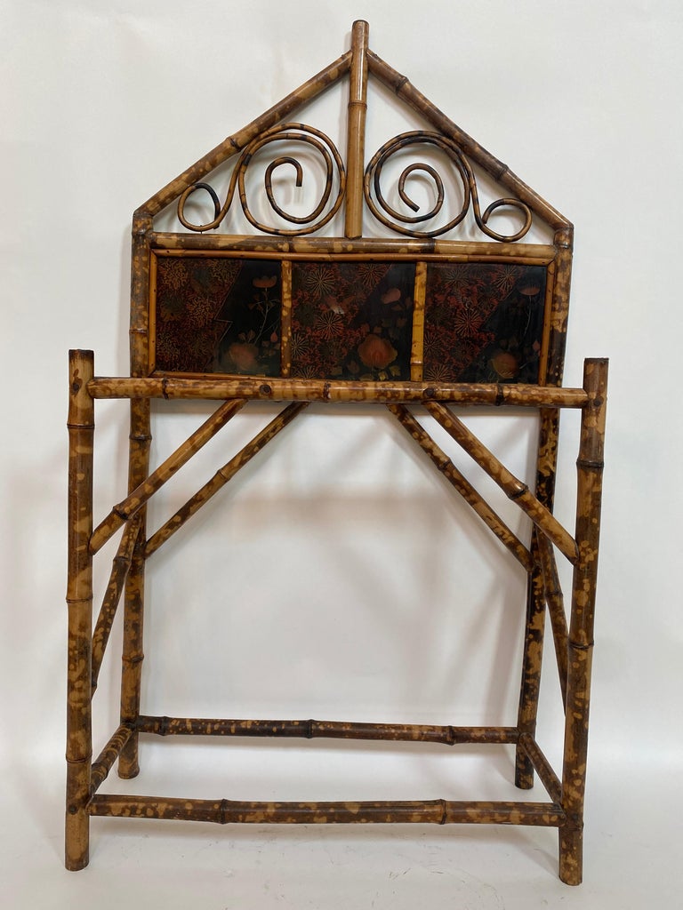 Antique Japanese export lacquer and gilt bamboo stick stand, see more pictures, 46'' x 27.5'' x 10''.
 
