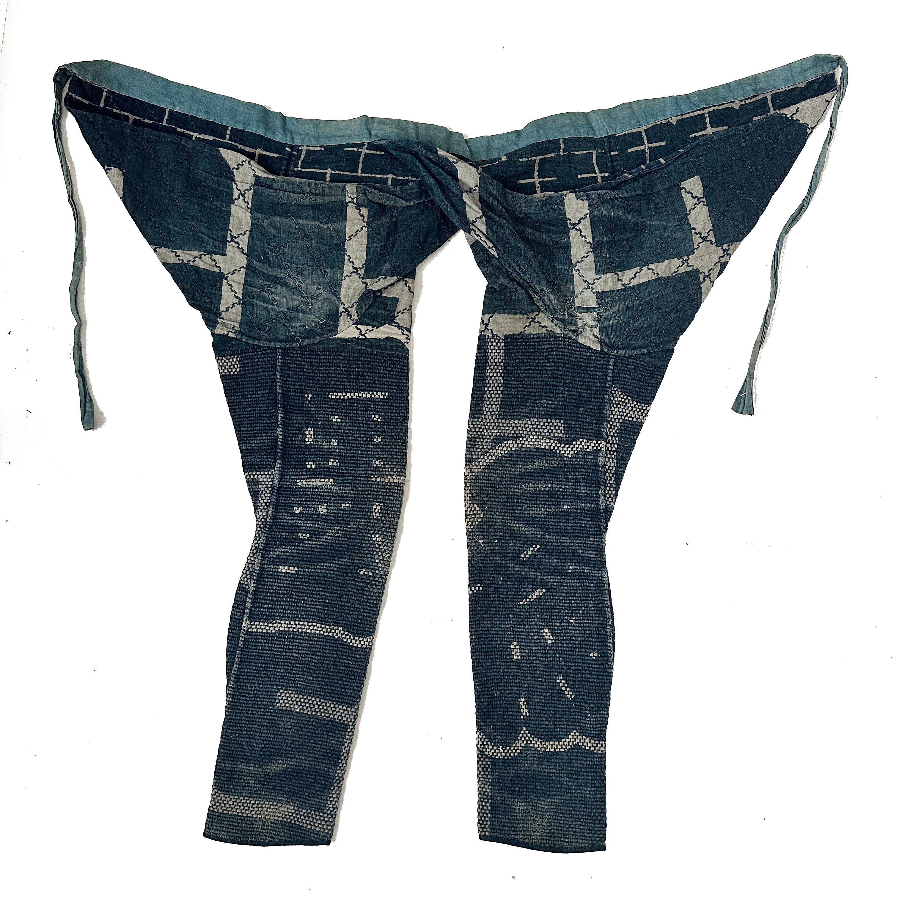 Antique Japanese Farmer's Pants, Indigo, Cotton, Meiji For Sale 1