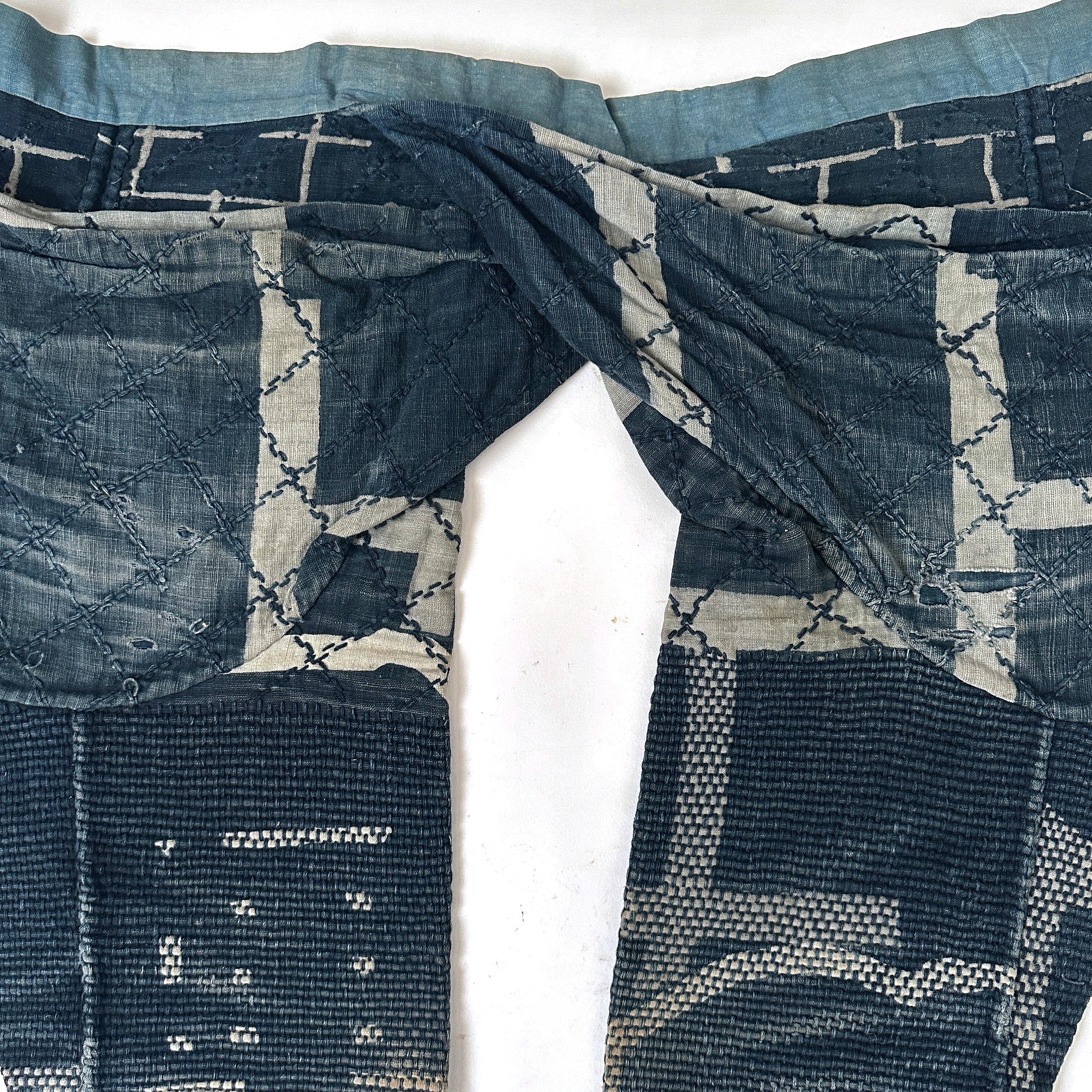 Antique Japanese Farmer's Pants, Indigo, Cotton, Meiji For Sale 2