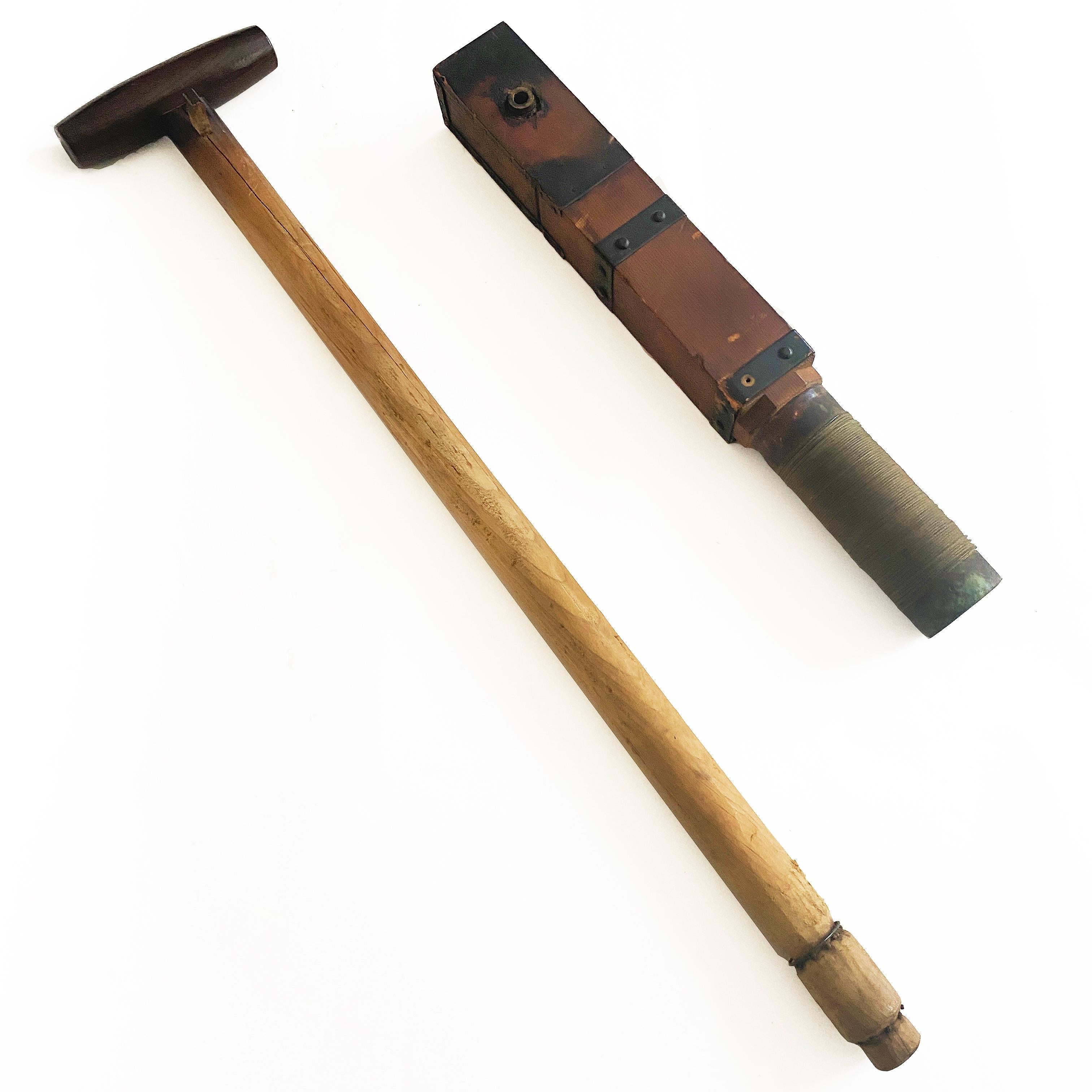 Seau et outils de cheminée japonais ancien, période Edo, 19e siècle en vente 2
