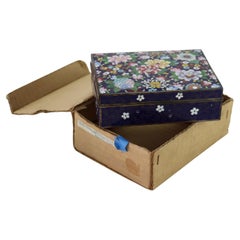 Antique Japanese Floral Cloisonne Enameled Jewelry Box c1920 Antique Japanese Floral Cloisonne Enameled Jewelry Box c1920