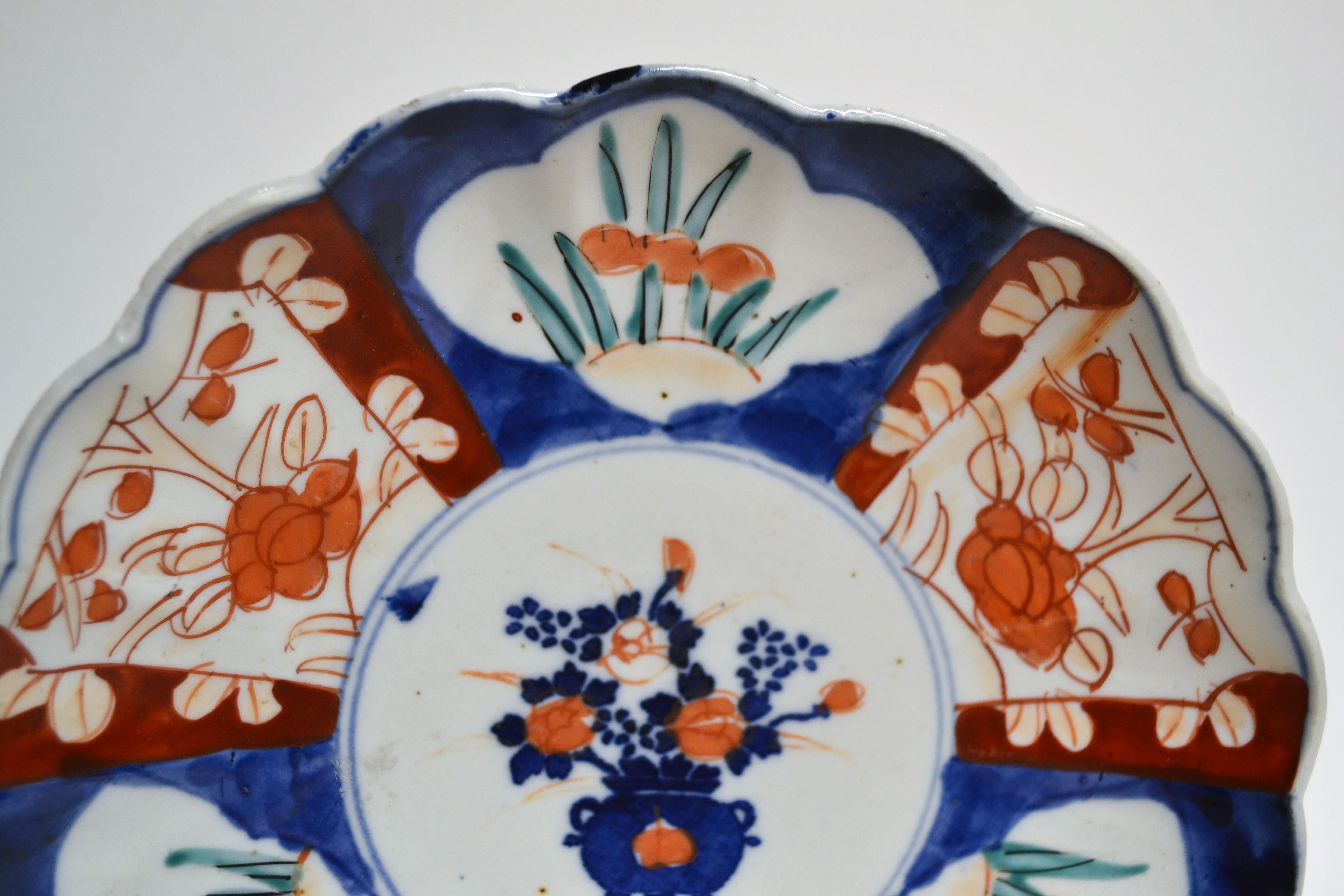 Antique Japanese Flowering Basket Plate, circa 1900 In Good Condition In New Orleans, LA