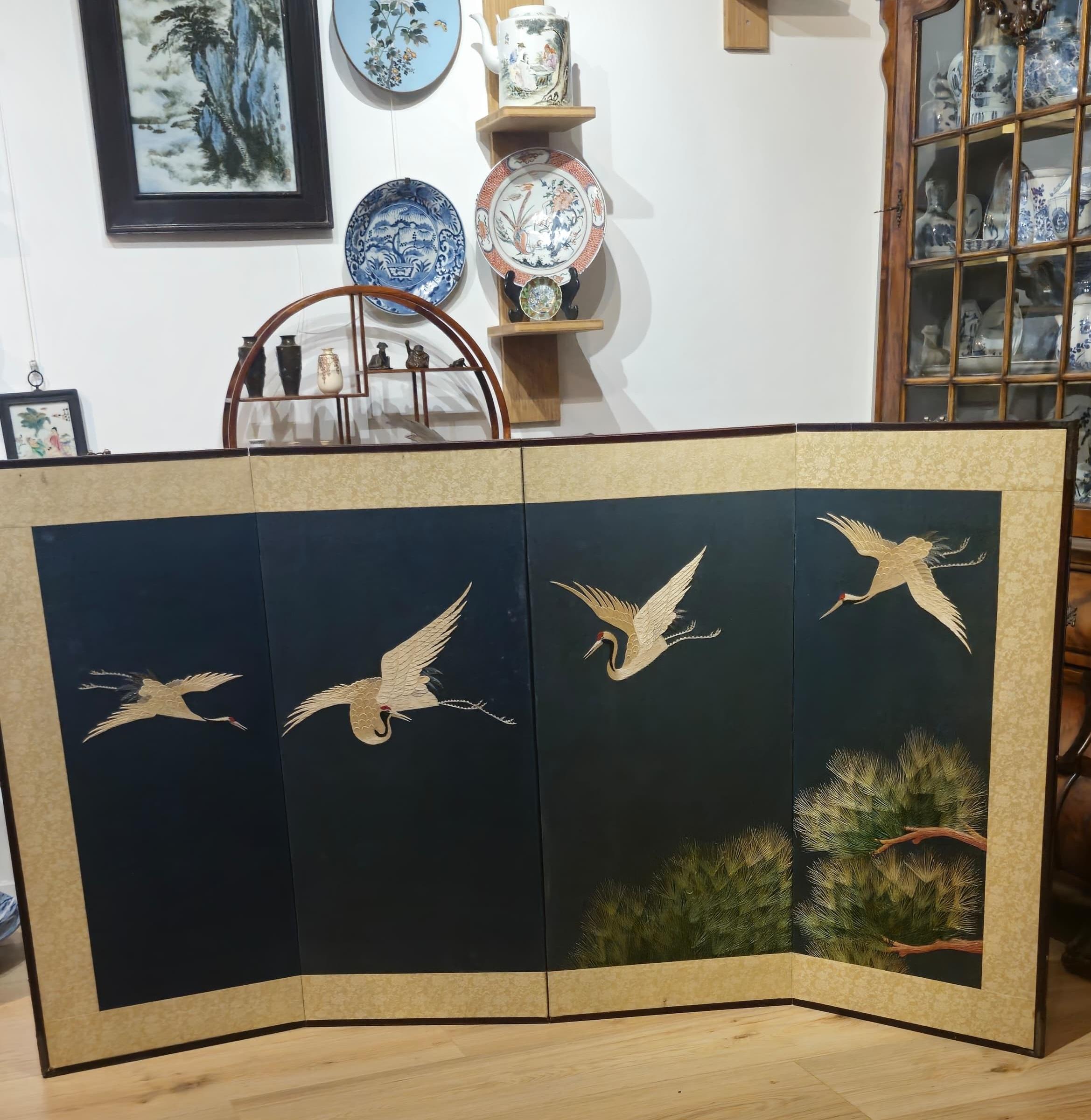 A super nice Meiji period 19th c Japanese Chamber Screen. Also usuable as wall mounted screen. 

Stunning piece!