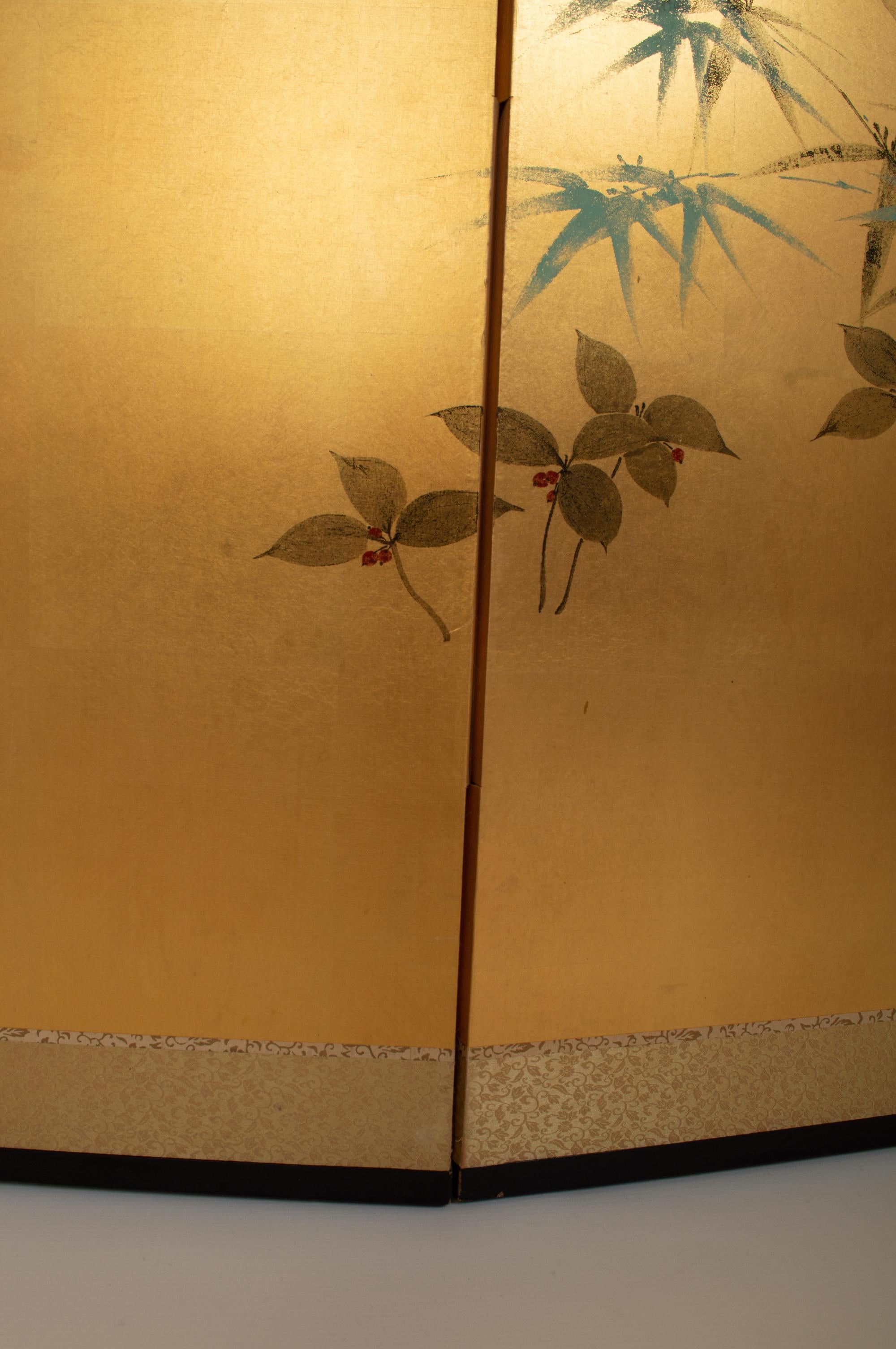 Antique Japanese Four-Panel Screen ‘Byobu’, Nihonga School C.1930 5
