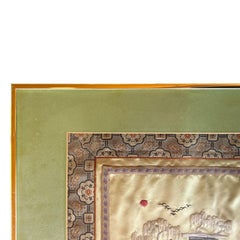 Antique Japanese Framed Silk Embroidered Panel of Garden Life - With a story!