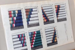 Antique Japanese Framed Woodblock Print of Colorful Samurai Armor