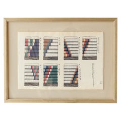 Antiker japanischer gerahmter Farbholzschnitt mit bunter Samurai-Rüstung Antiker japanischer gerahmter Farbholzschnitt mit bunter Samurai-Rüstung