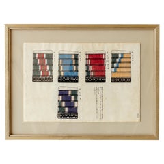 Antiker japanischer gerahmter Farbholzschnitt mit bunter Samurai-Rüstung Antiker japanischer gerahmter Farbholzschnitt mit bunter Samurai-Rüstung