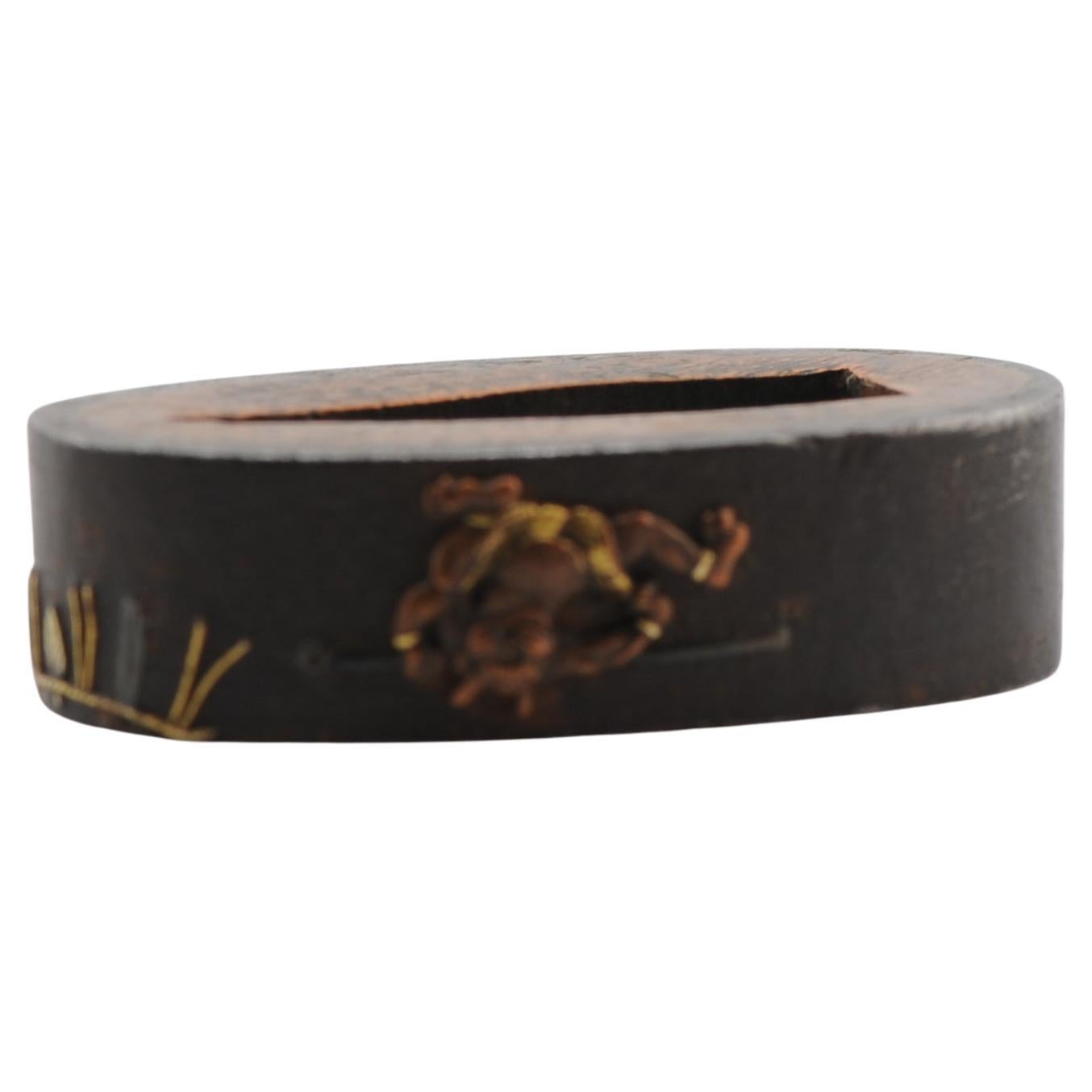 Antique Japanese Fuchi  Edo Period Oni Decoration