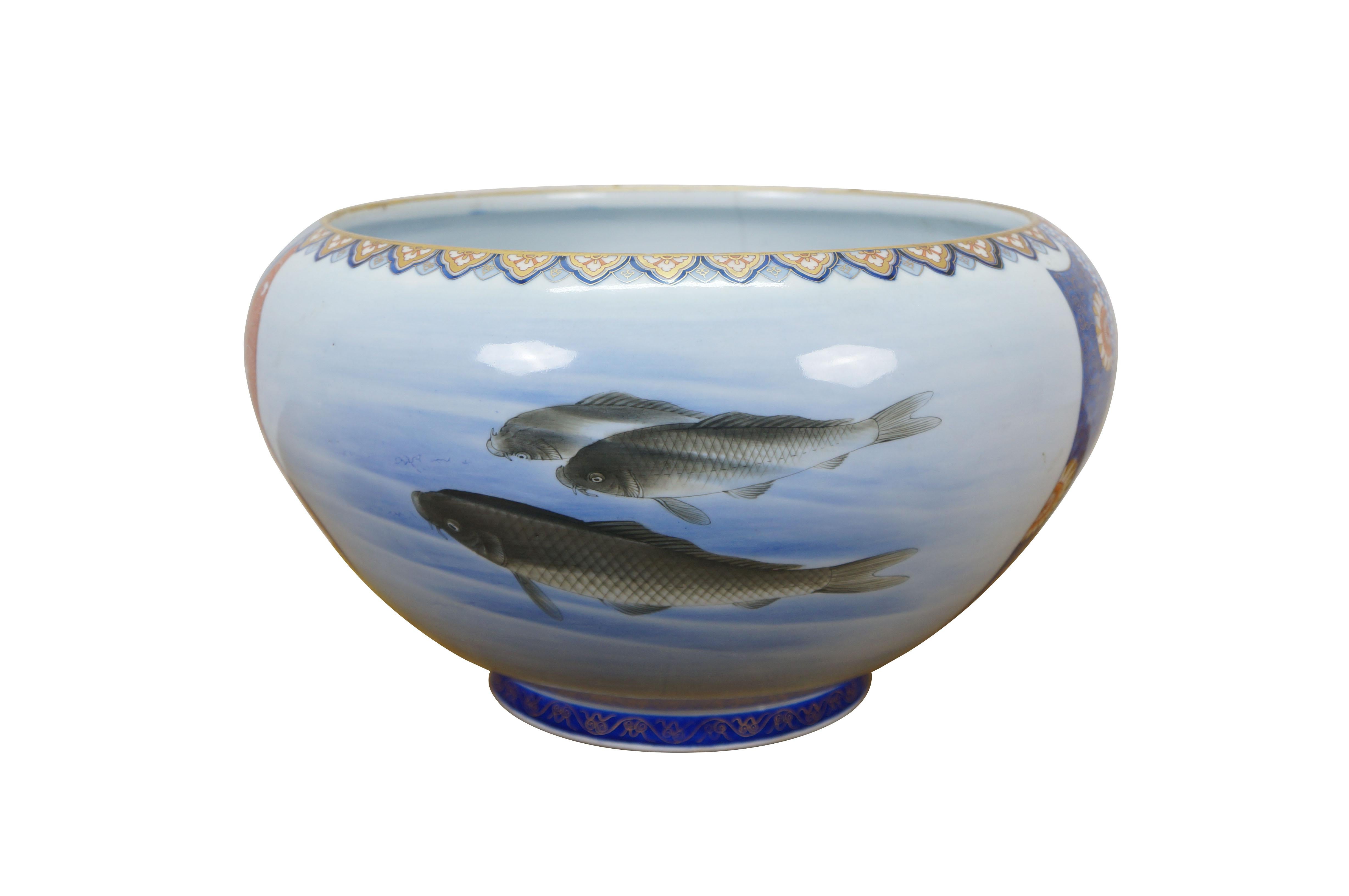 Cineserie Antica ciotola giapponese Fukagawa Koransha Imari Saggi Fenice Koi 16