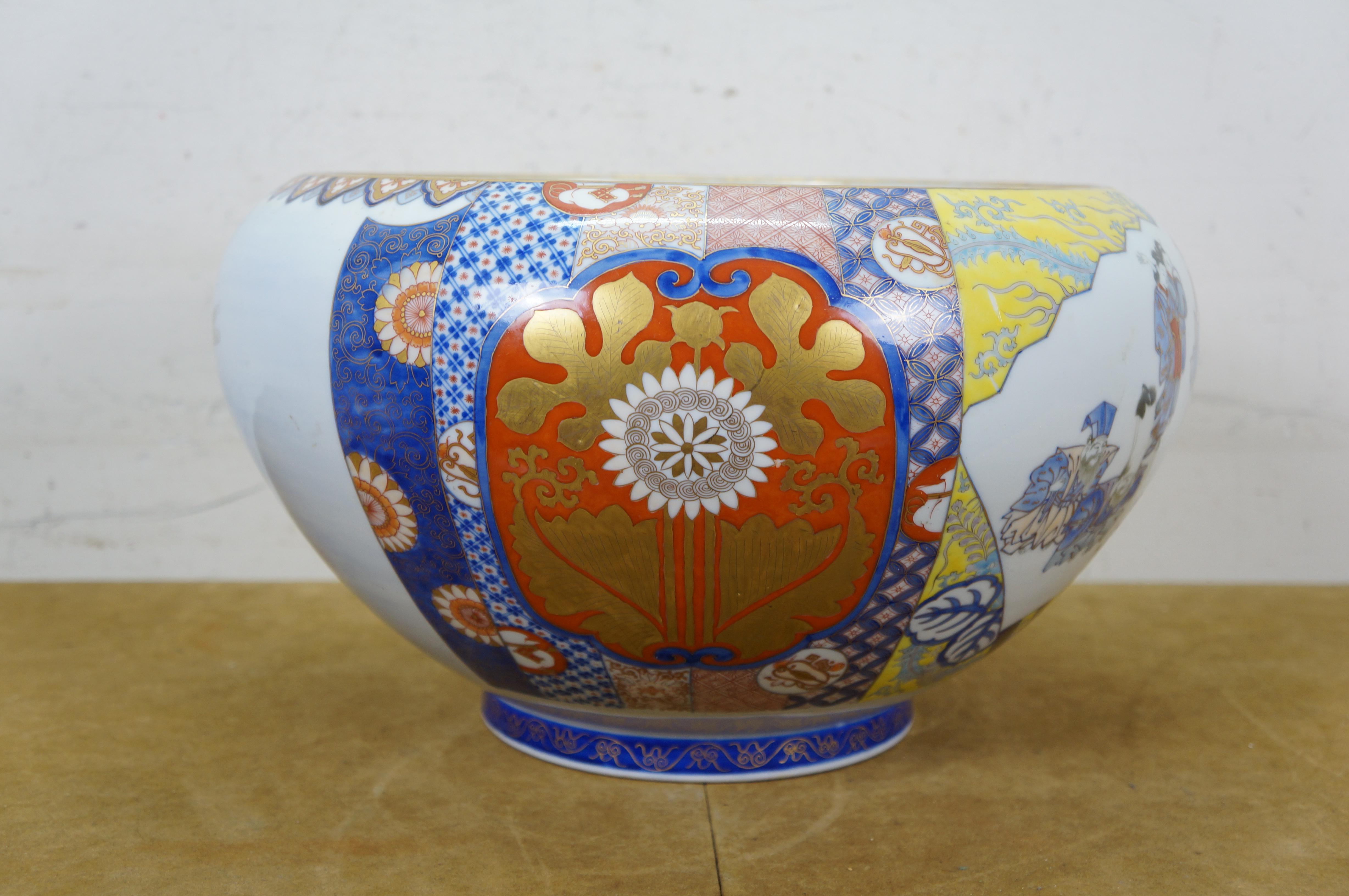 Giapponese Antica ciotola giapponese Fukagawa Koransha Imari Saggi Fenice Koi 16