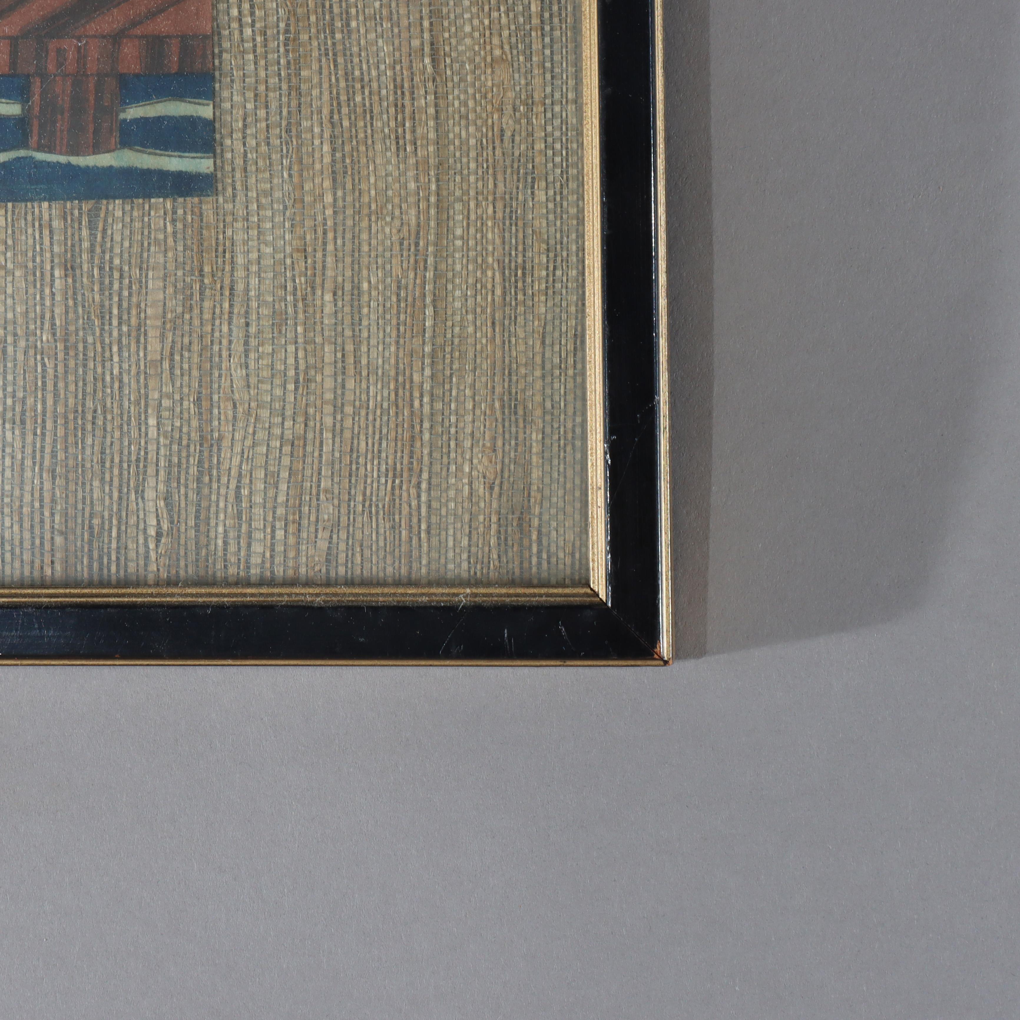 Ancienne estampe japonaise à la planche de Wood Fusatane 