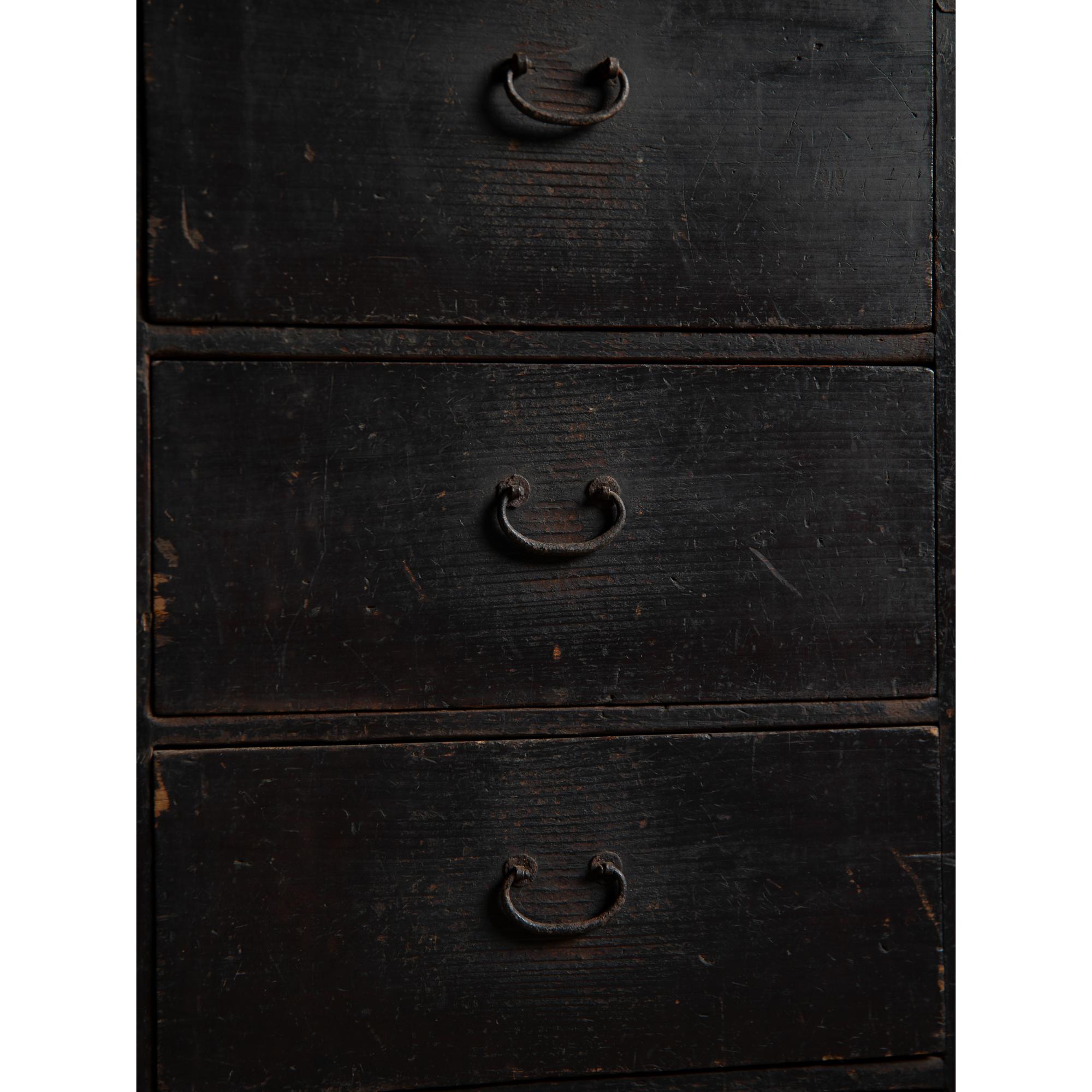Antique gyosho tansu Japanese peddler's backpack of drawers Edo-Meiji 1860s-1910 8
