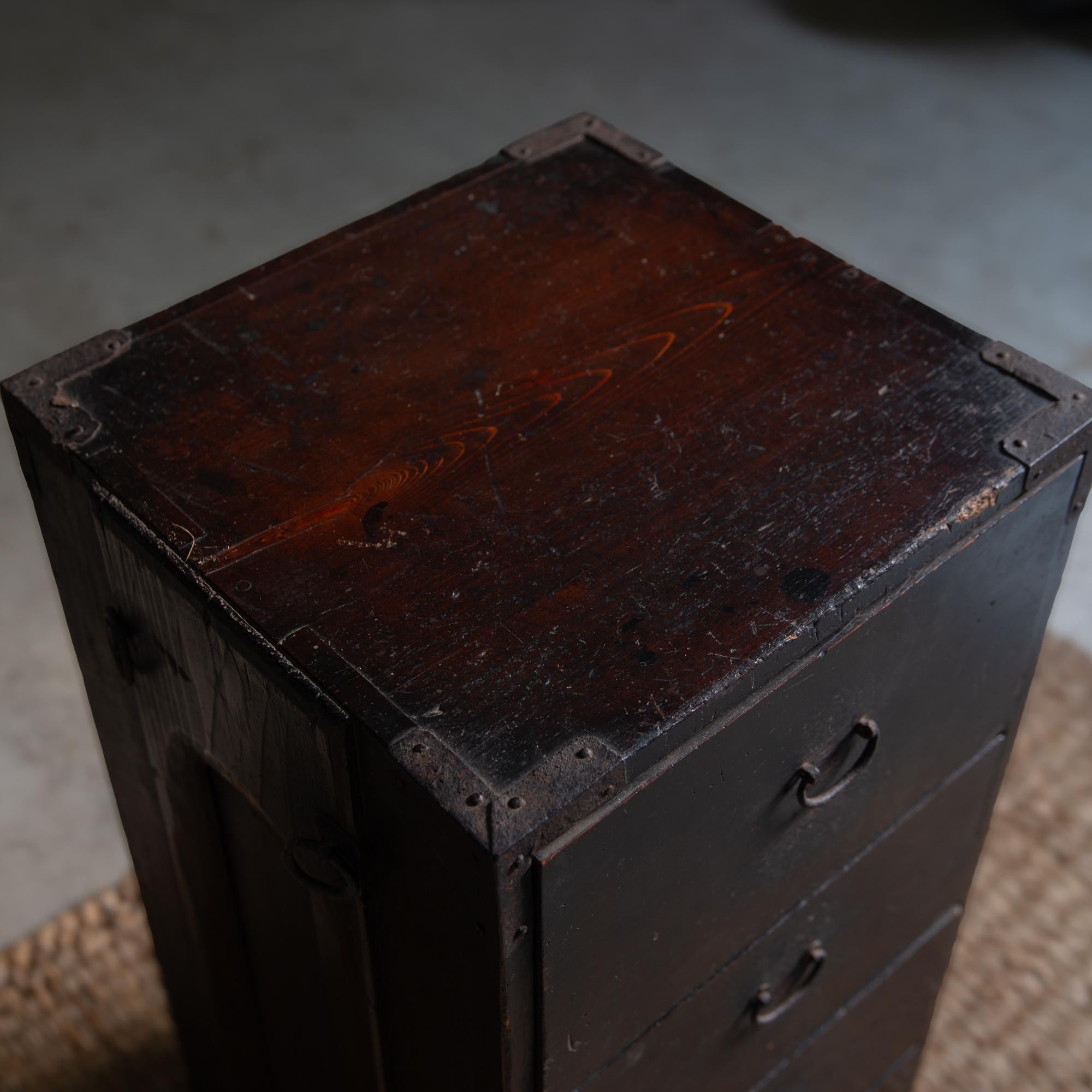 Antique gyosho tansu Japanese peddler's backpack of drawers Edo-Meiji 1860s-1910 14
