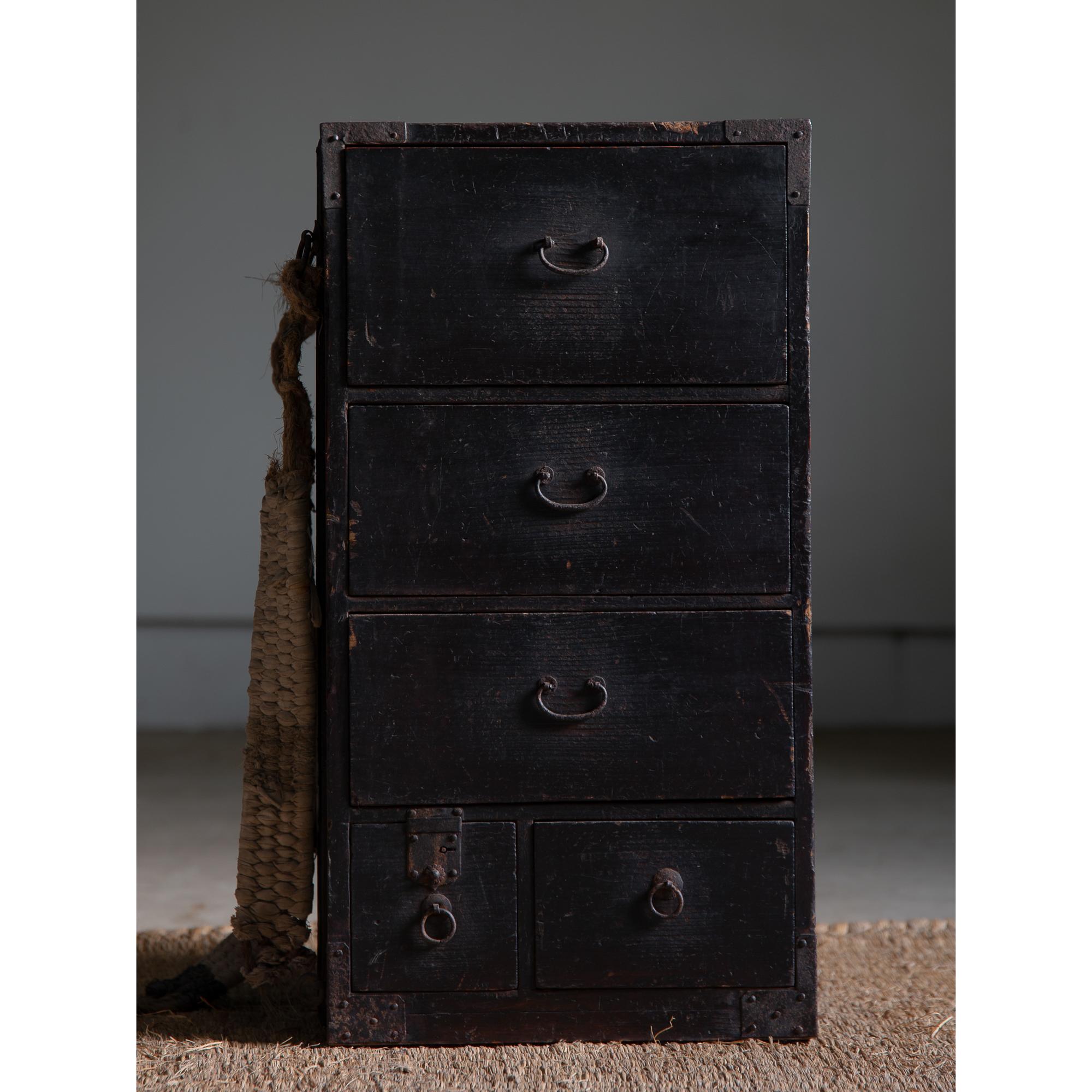 Antique gyosho tansu Japanese peddler's backpack of drawers Edo-Meiji 1860s-1910 In Good Condition In 常陸大宮市, JP