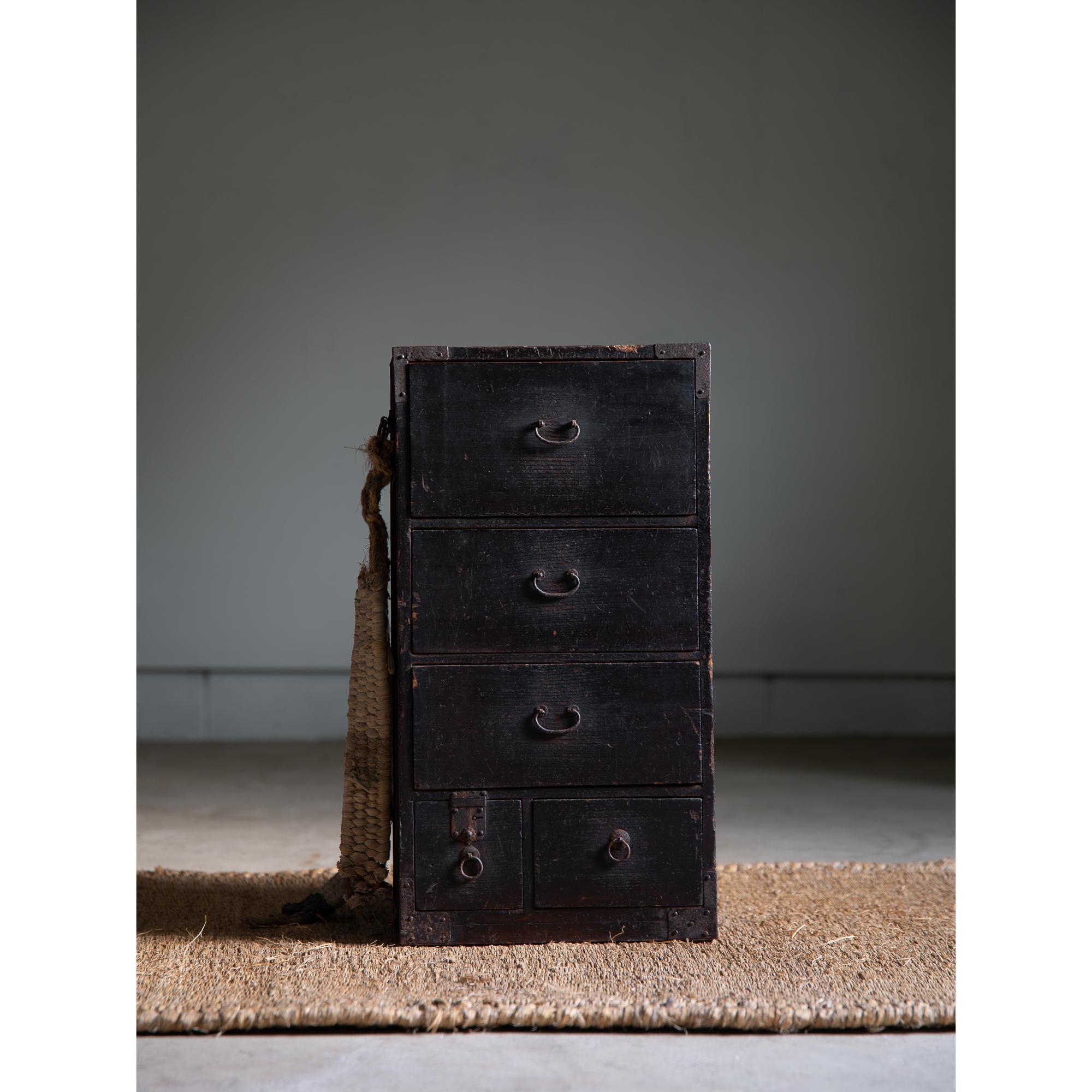 19th Century Antique gyosho tansu Japanese peddler's backpack of drawers Edo-Meiji 1860s-1910