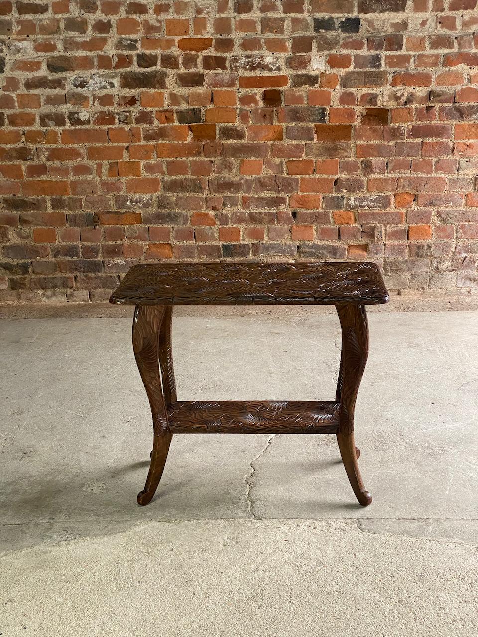 Antique Japanese Hand Carved Cherrywood Side Table circa 1920 For Sale 8