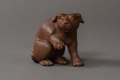 Antique Japanese Hand Carved Puppy