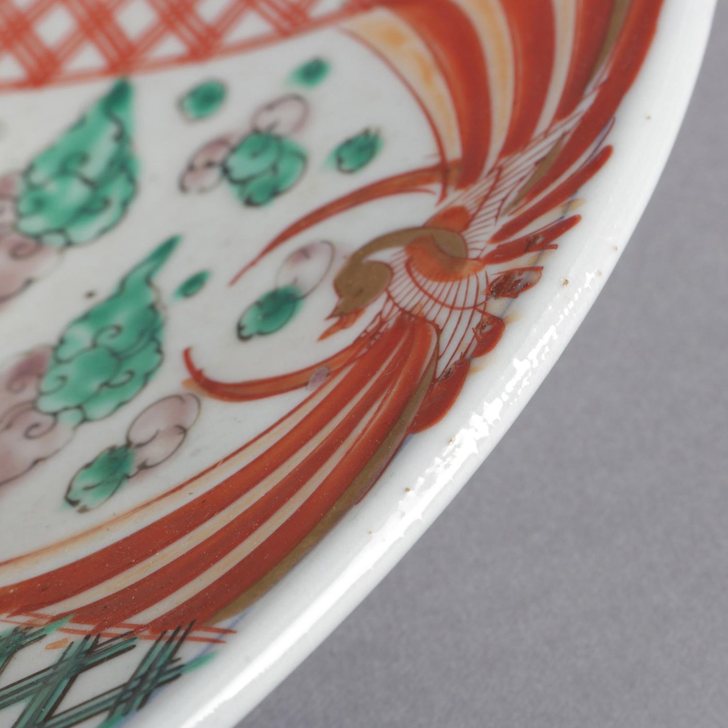 Antique Japanese Hand-Painted Floral Imari Porcelain Charger, circa 1900 7