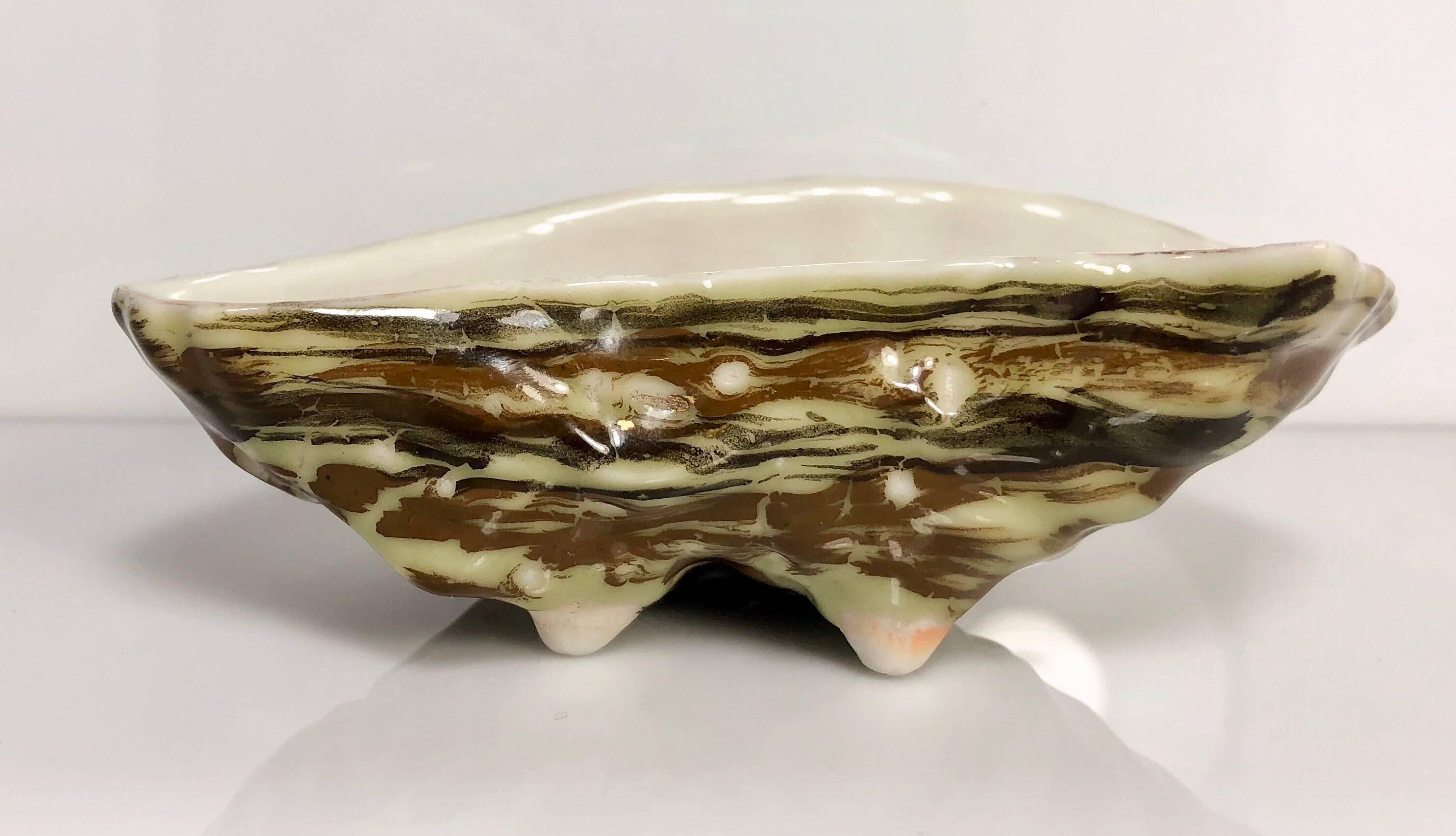 Antique Japanese Hand Painted Kutani Porcelain Oyster Shooter, circa 1890 2