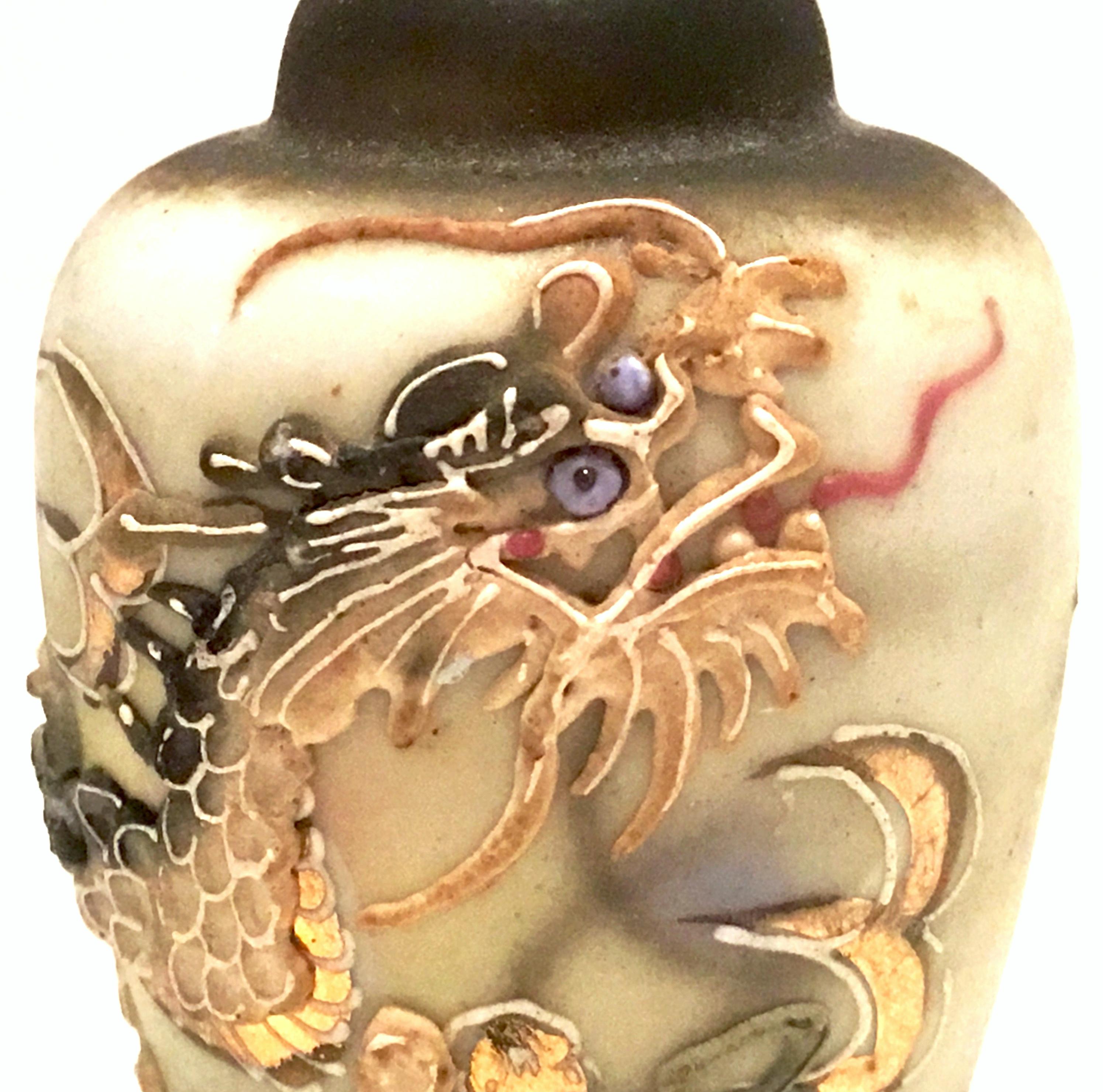 20th Century Antique Japanese Hand Painted Porcelain Dragon Ware Salt and Pepper Shaker S/2